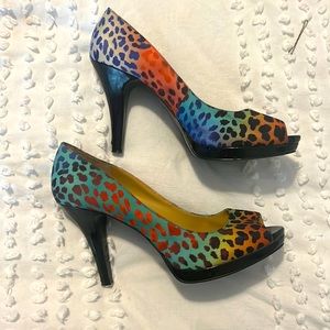 Nine West Leopard colored print heels -10